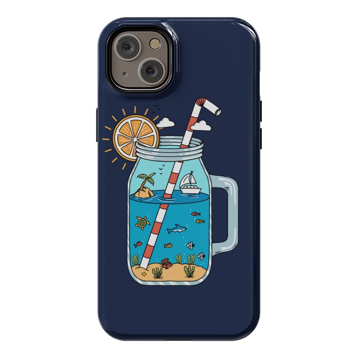 iPhone 14 Plus StrongFit Drink Landscape Blue by Coffee Man