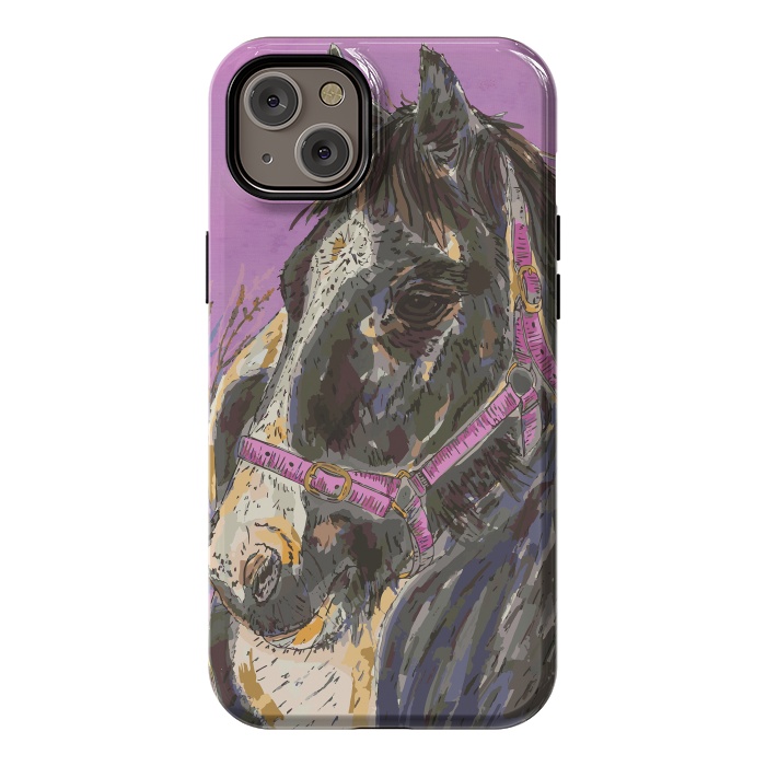 iPhone 14 Plus StrongFit Black and White Horse by Lotti Brown