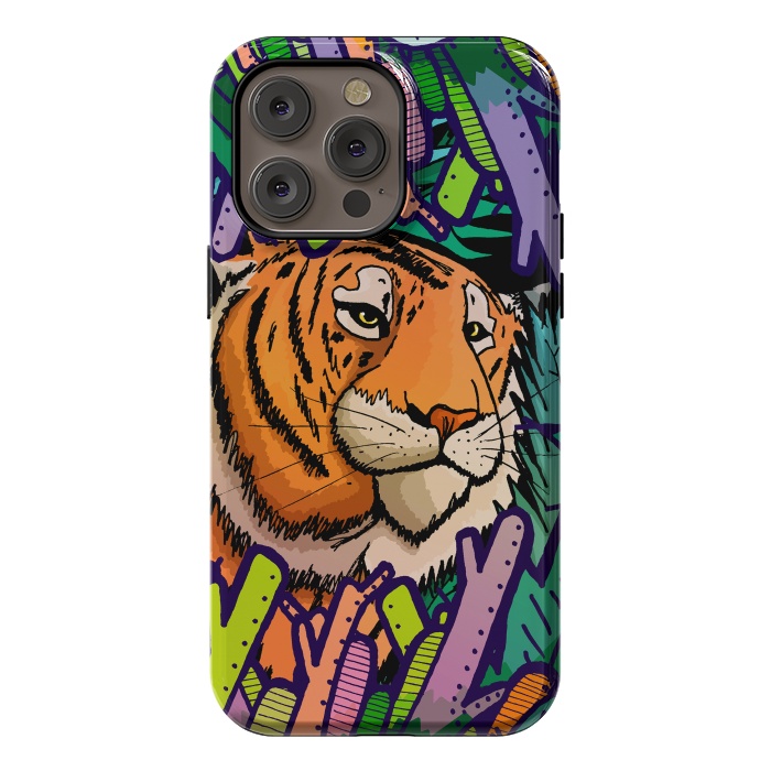 iPhone 14 Pro max StrongFit Tiger in the undergrowth  by Steve Wade (Swade)