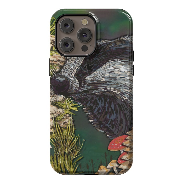 iPhone 14 Pro max StrongFit Badger Woodland Walk by Lotti Brown
