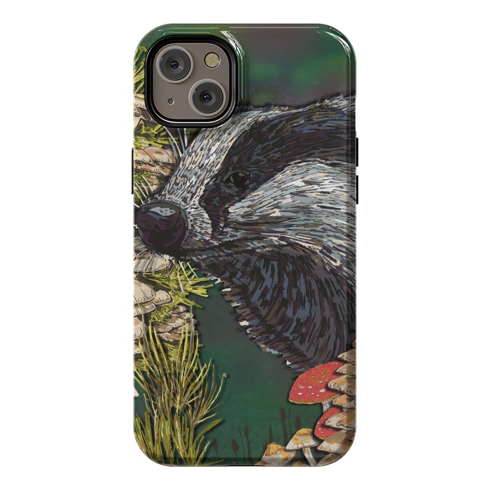 iPhone 14 Plus StrongFit Badger Woodland Walk by Lotti Brown