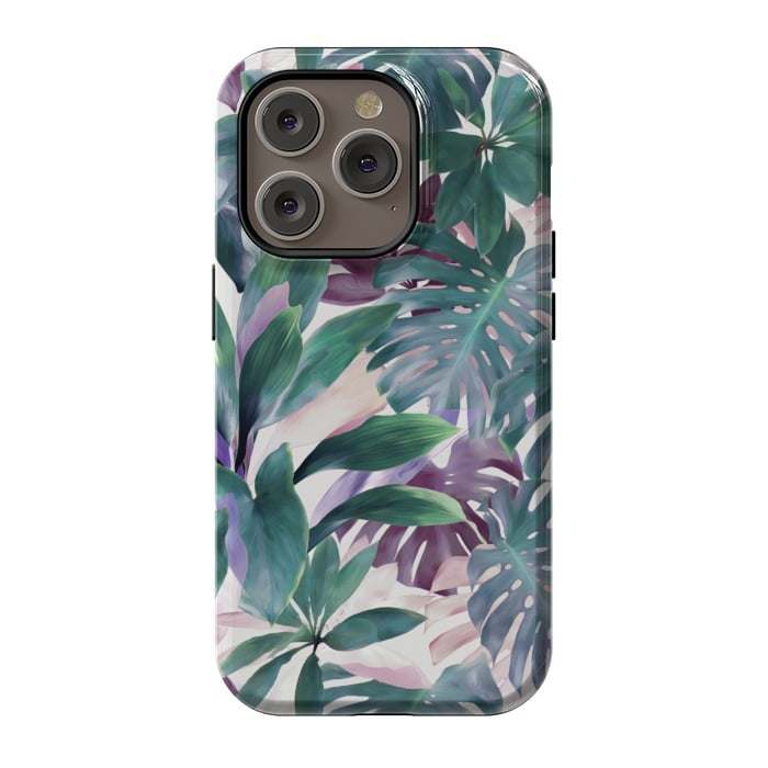 iPhone 14 Pro StrongFit Tropical Emerald Jungle by Micklyn Le Feuvre