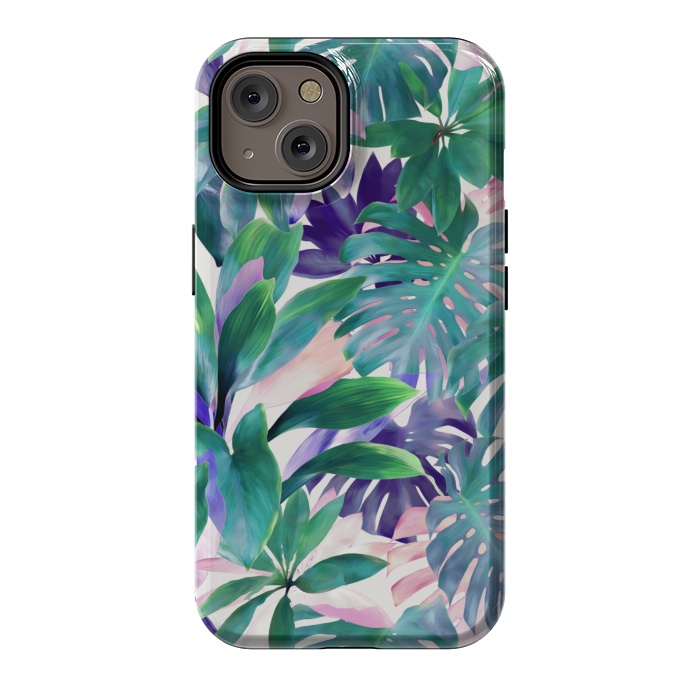 iPhone 14 StrongFit Pastel Summer Tropical Jungle by Micklyn Le Feuvre