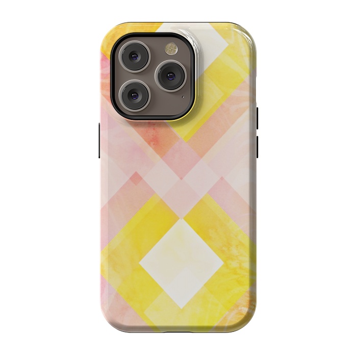 iPhone 14 Pro StrongFit Pink yellow pattern by Jms