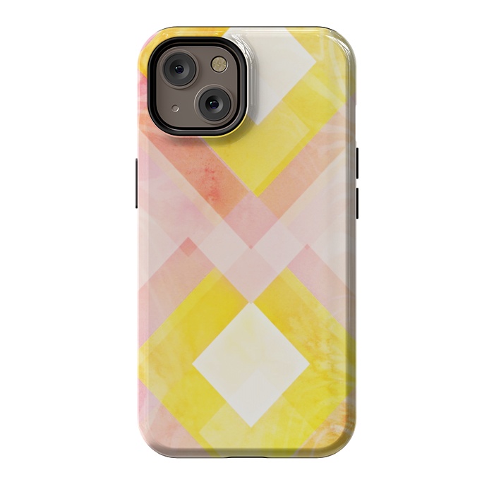 iPhone 14 StrongFit Pink yellow pattern by Jms