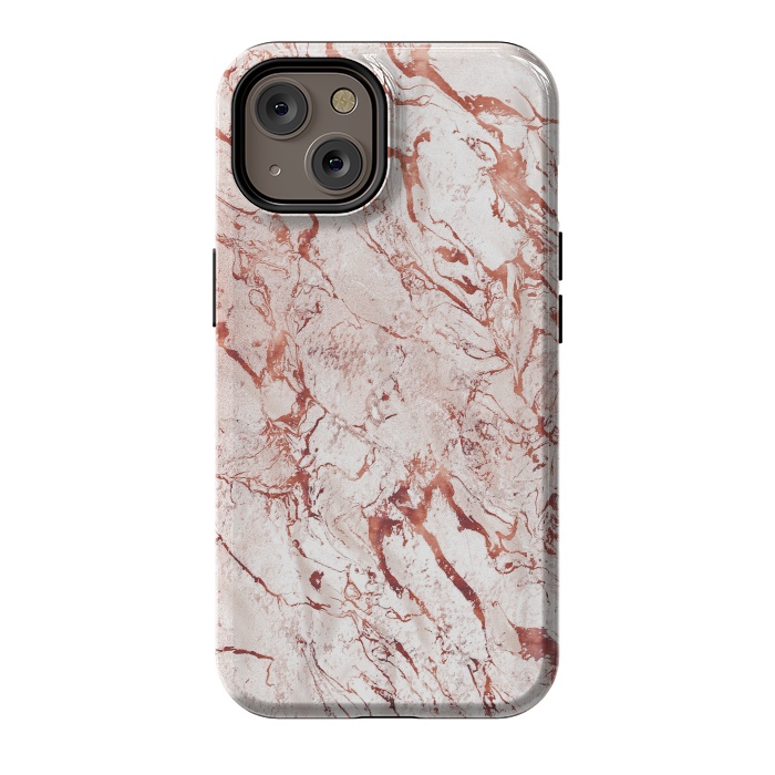 iPhone 14 StrongFit ROSE GOLD MARBLE by Art Design Works