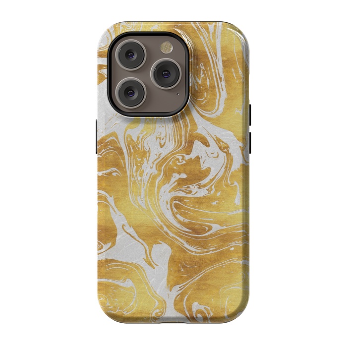 iPhone 14 Pro StrongFit White Dragon Marble by Art Design Works