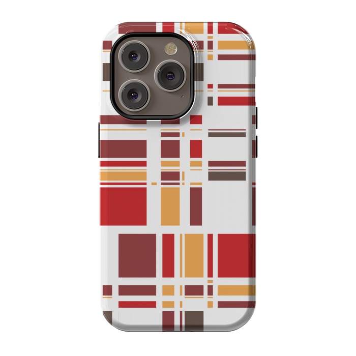iPhone 14 Pro StrongFit Fourth Dimension Red Plaid by Majoih