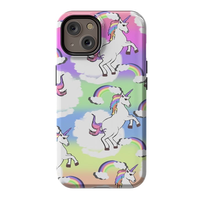 iPhone 14 StrongFit Rainbow Unicorns by MUKTA LATA BARUA