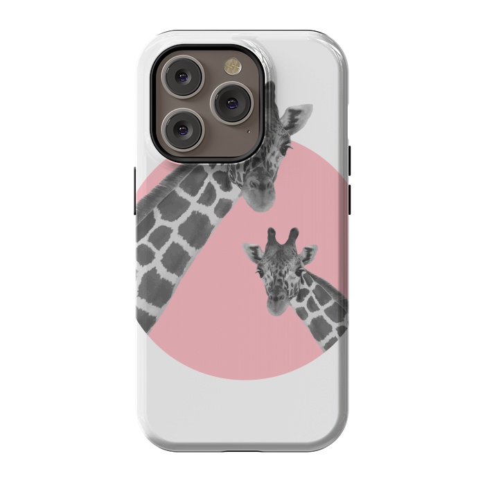 iPhone 14 Pro StrongFit Giraffe Love by MUKTA LATA BARUA