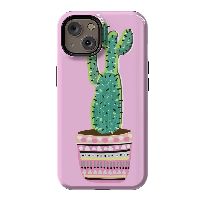 iPhone 14 StrongFit Pink Cacti by MUKTA LATA BARUA
