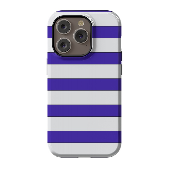 iPhone 14 Pro StrongFit white purple stripes by Vincent Patrick Trinidad