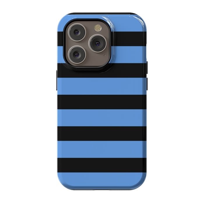 iPhone 14 Pro StrongFit blue black stripes by Vincent Patrick Trinidad
