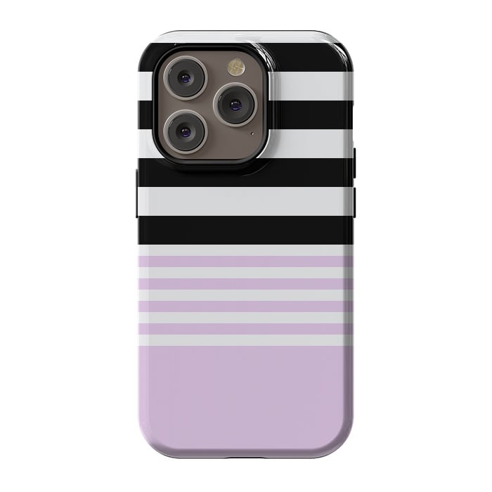 iPhone 14 Pro StrongFit pink black stripes by Vincent Patrick Trinidad