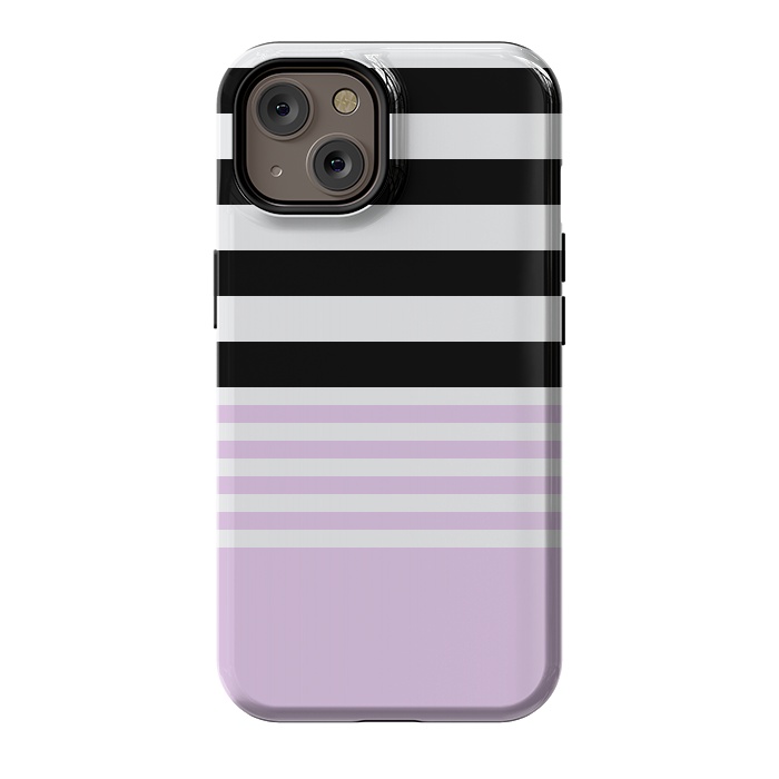 iPhone 14 StrongFit pink black stripes by Vincent Patrick Trinidad