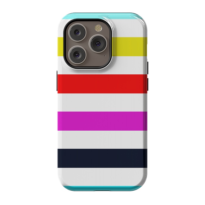 iPhone 14 Pro StrongFit rainbow stripes by Vincent Patrick Trinidad