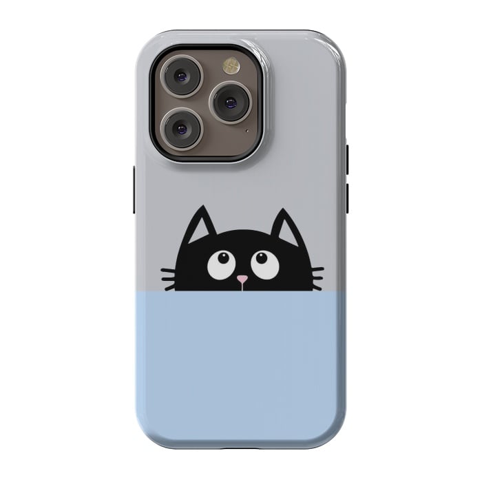 iPhone 14 Pro StrongFit peek a cat by Vincent Patrick Trinidad