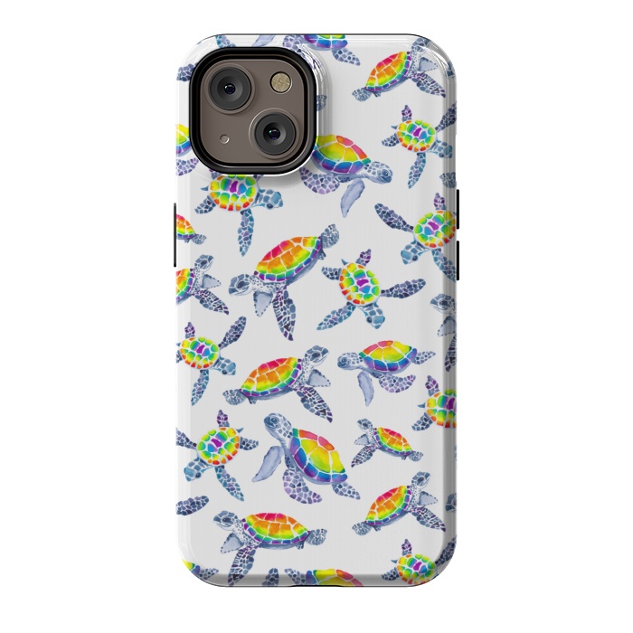 iPhone 14 StrongFit Technicolour Turtles by gingerlique