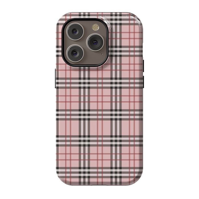 iPhone 14 Pro StrongFit Luxury Plaid by Quirk It Up