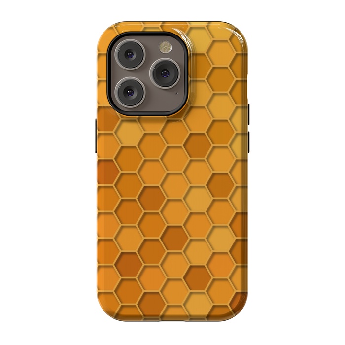 iPhone 14 Pro StrongFit Hexagonal Honeycomb Pattern by Quirk It Up