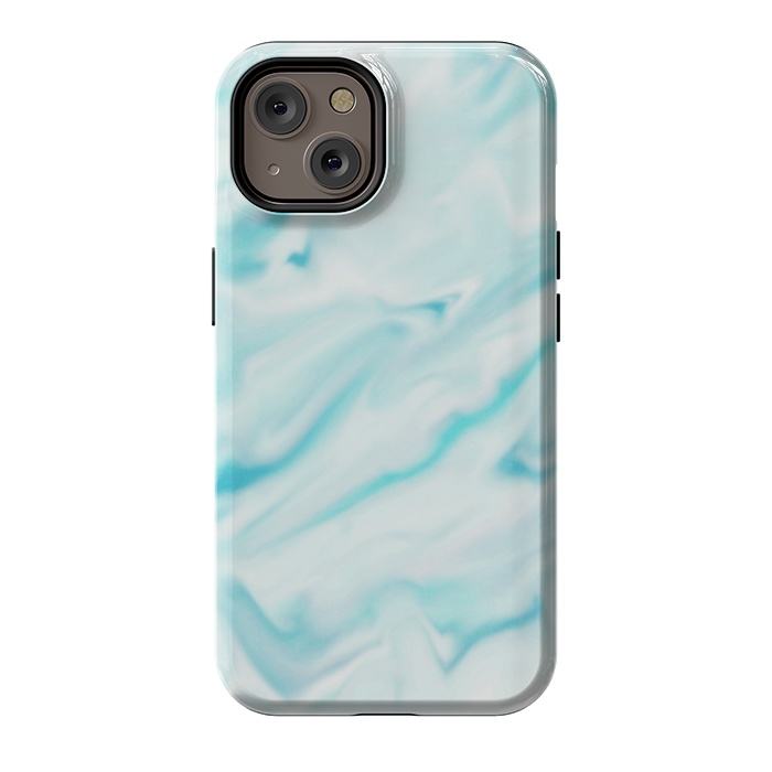 iPhone 14 StrongFit Mint blue abstract paint by Jms