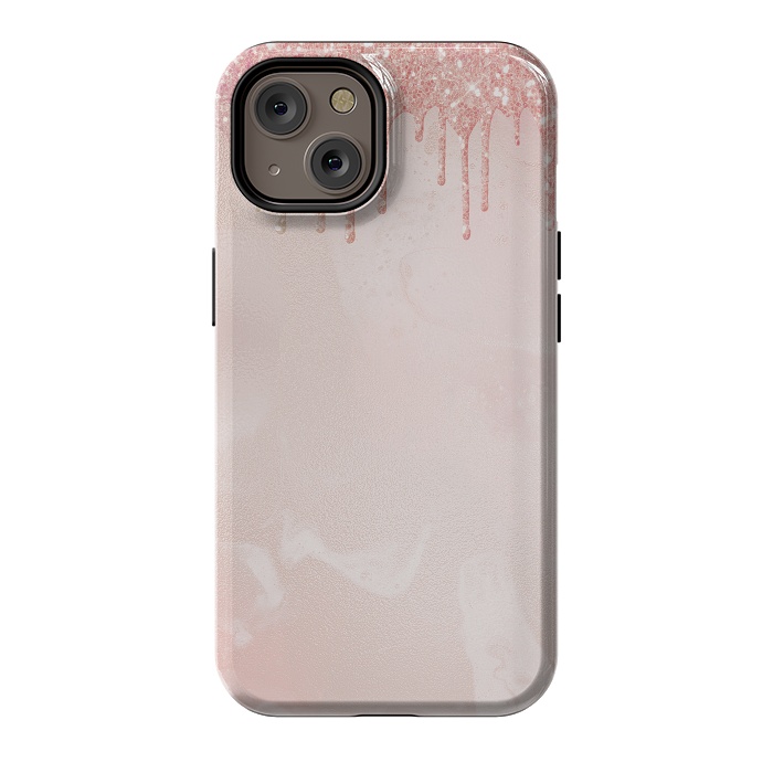 iPhone 14 StrongFit Pink Glitter Rain  by  Utart