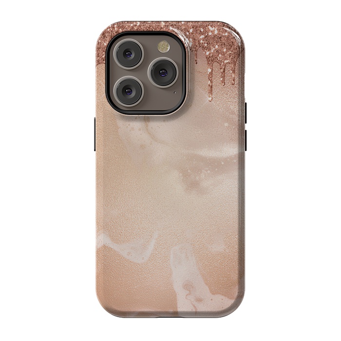 iPhone 14 Pro StrongFit Copper Glitter Rain by  Utart