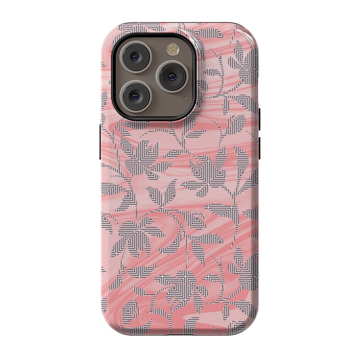 iPhone 14 Pro StrongFit Marbled floral by Kashmira Baheti