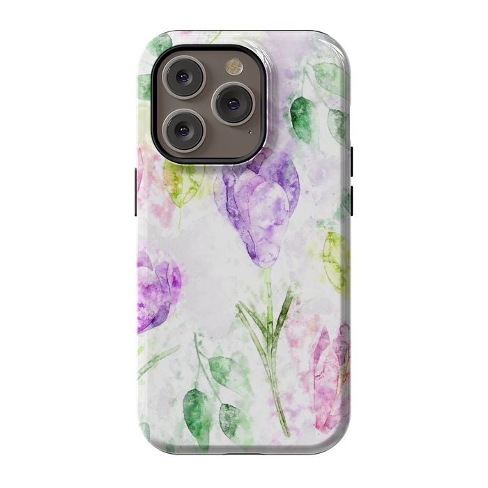 iPhone 14 Pro StrongFit Watercolor Flora by Creativeaxle