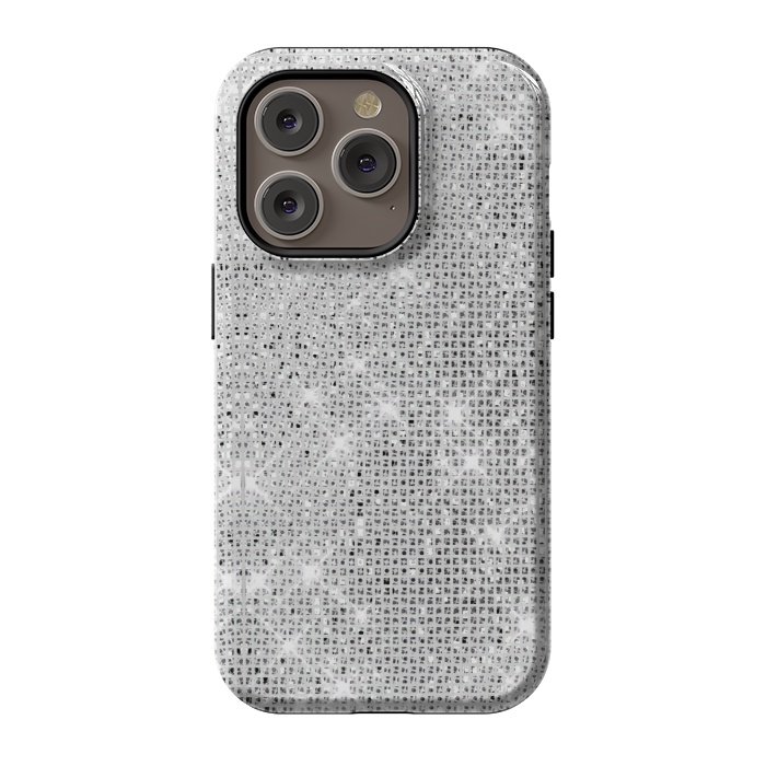 iPhone 14 Pro StrongFit Silver Glitter by Alemi