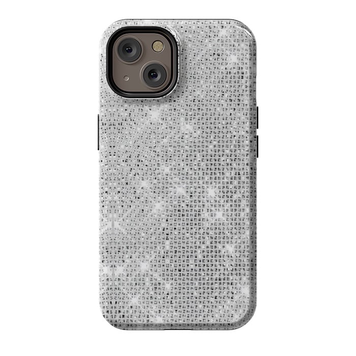 iPhone 14 StrongFit Silver Glitter by Alemi