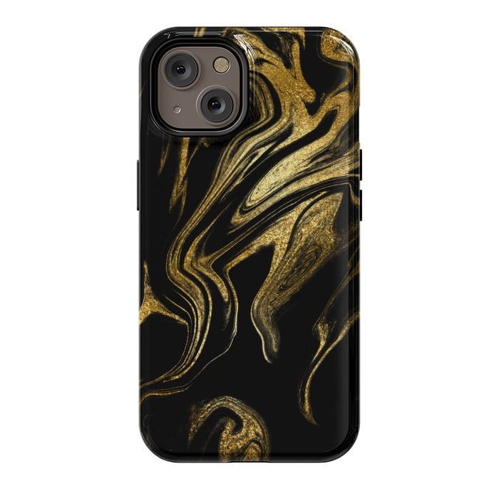 iPhone 14 StrongFit Gold Black Marble  by Alemi