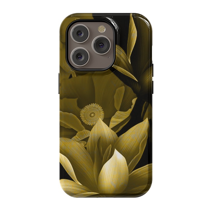 iPhone 14 Pro StrongFit Gold floral by Kashmira Baheti
