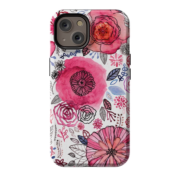 iPhone 14 StrongFit Pink Floral Mix  by Tigatiga