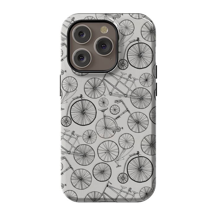 iPhone 14 Pro StrongFit Vintage Bicycles on Grey  by Tigatiga