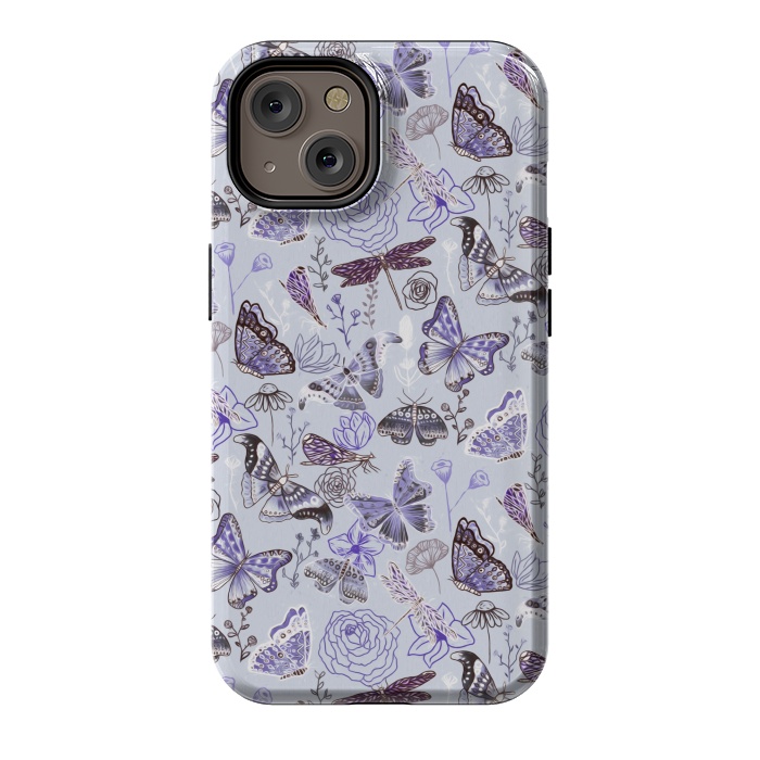 iPhone 14 StrongFit Pale Butterflies, Dragonflies and Moths  by Tigatiga