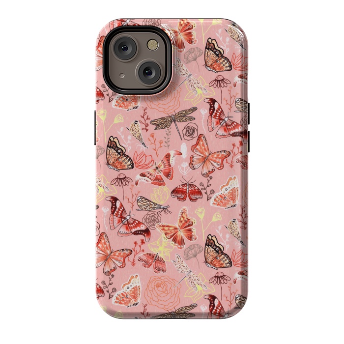 iPhone 14 StrongFit Warm Butterflies, Dragonflies and Moths  by Tigatiga