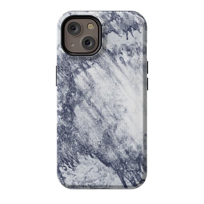 iPhone 14 StrongFit Grey-Blue Marbling Storm  by Tigatiga