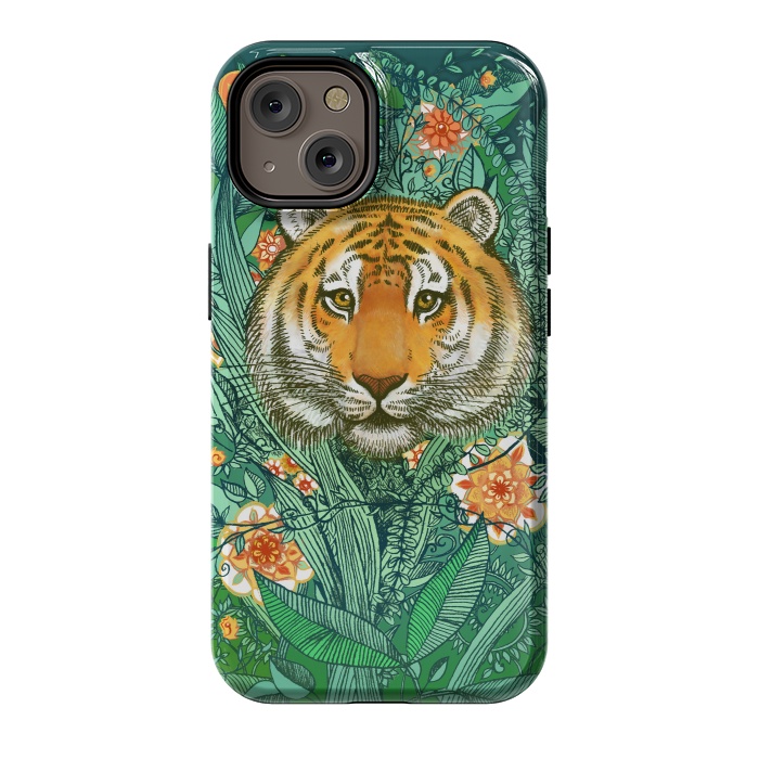 iPhone 14 StrongFit Tiger Tangle in Color by Micklyn Le Feuvre
