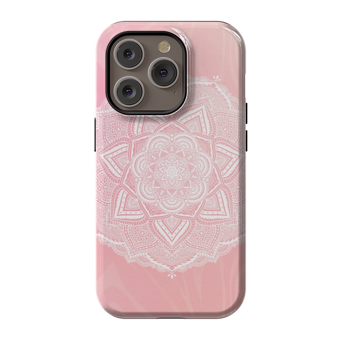 iPhone 14 Pro StrongFit Cute pink mandala by Jms