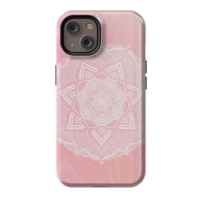 iPhone 14 StrongFit Cute pink mandala by Jms