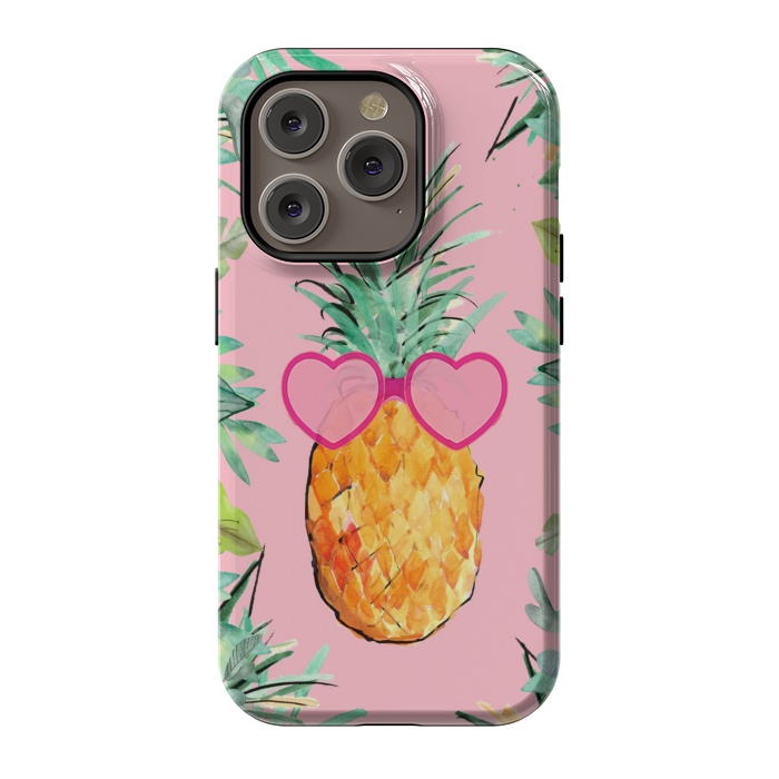 iPhone 14 Pro StrongFit Cool Pinapple with Glasses by ''CVogiatzi.