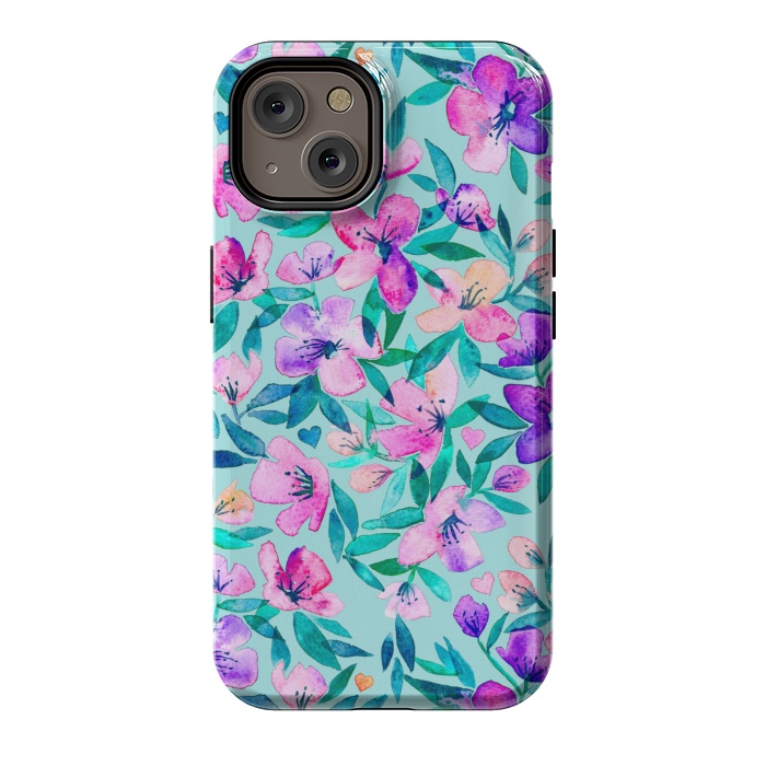 iPhone 14 StrongFit Happy Spring Floral in Watercolor by Micklyn Le Feuvre