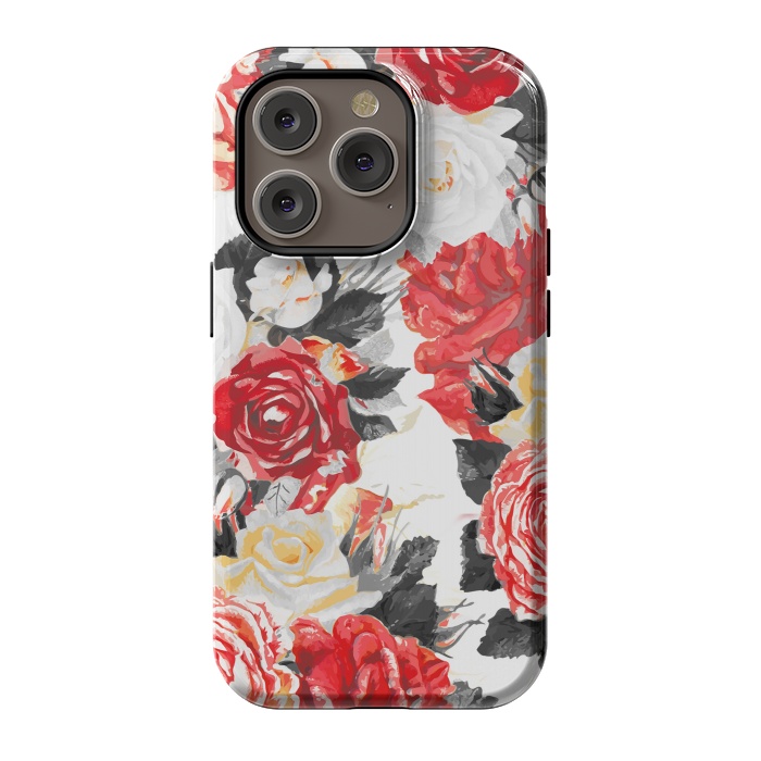 iPhone 14 Pro StrongFit Red and white rose bouquet by Oana 