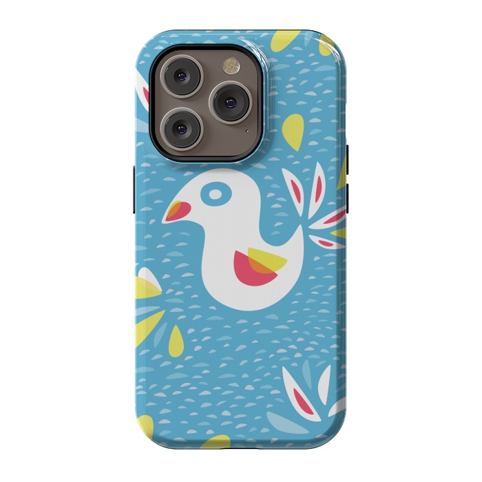 iPhone 14 Pro StrongFit Cute Abstract Bird In Spring by Boriana Giormova