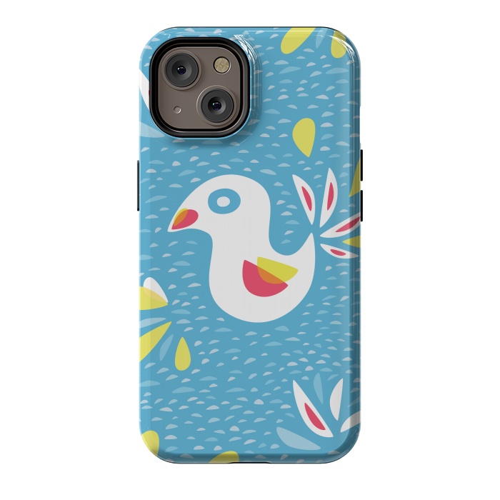 iPhone 14 StrongFit Cute Abstract Bird In Spring by Boriana Giormova