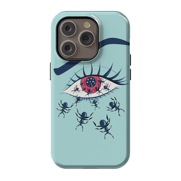 iPhone 14 Pro StrongFit Weird Creepy Red Eye With Crawling Ants by Boriana Giormova