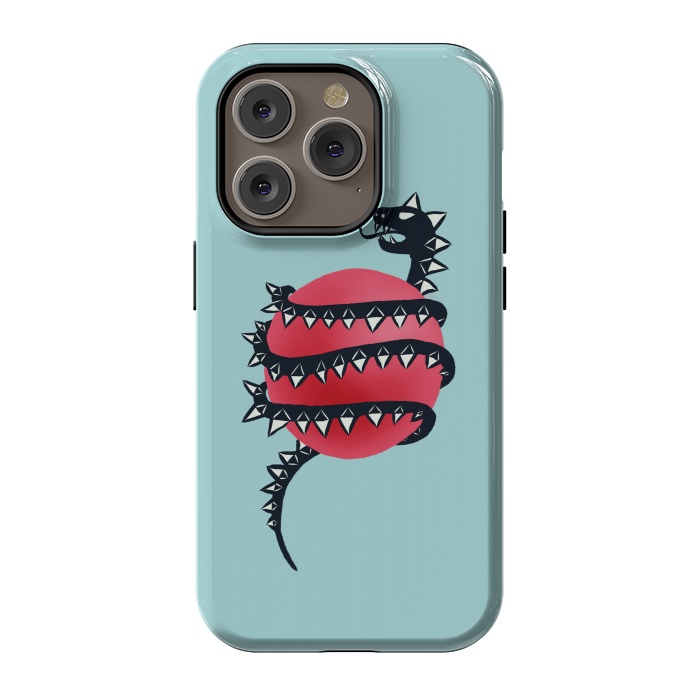 iPhone 14 Pro StrongFit Cool Evil Black Dragon Snake Monster by Boriana Giormova