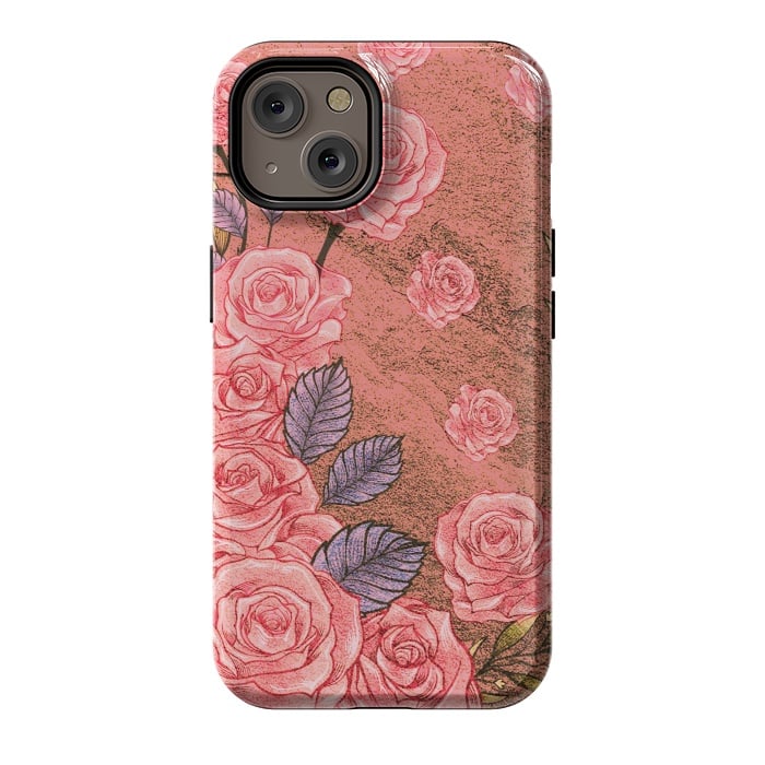 iPhone 14 StrongFit Vintage Peonies  by Rossy Villarreal