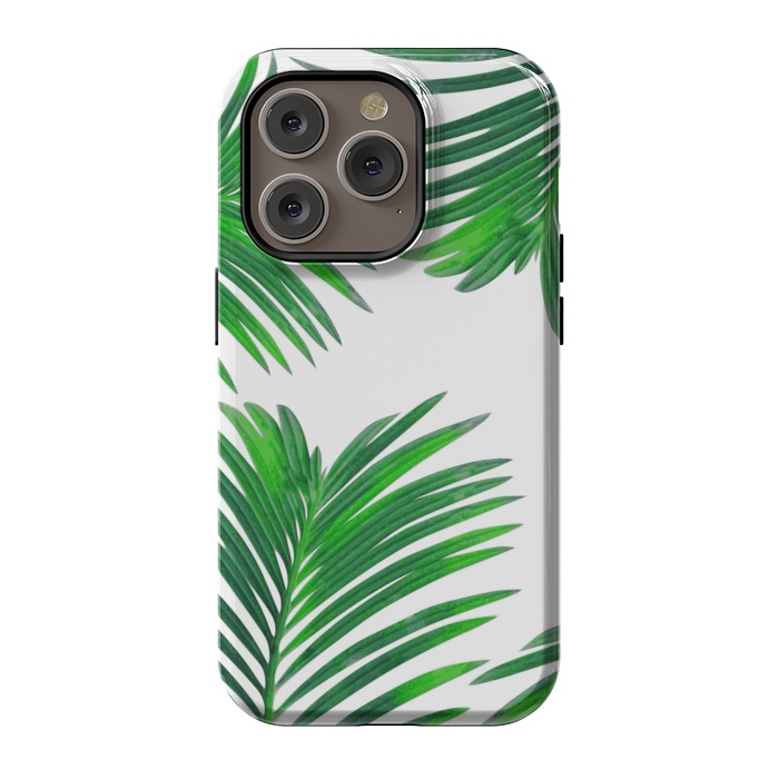 iPhone 14 Pro StrongFit Green Palm Leaves by Zala Farah